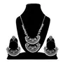 German Silver and Necklace Earrings Set for Women & Girls (Oxidised Silver), 2 image
