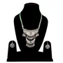 Light Green Thread Oxidized Silver Necklace with Earrings for Women, 3 image