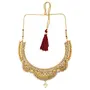 Gold Plated Necklace Set with Earrings and Maang Tikka for Women, 3 image