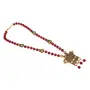 Oxidized Golden Pendant Maroon Onyx Beads Necklace for Women, 3 image