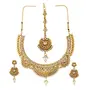 Gold Plated Necklace Set with Earrings and Maang Tikka for Women, 2 image