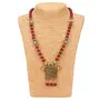 Oxidized Golden Pendant Maroon Onyx Beads Necklace for Women, 2 image