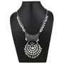 Oxidized Silver Designer Statement Necklace for Women and Girls, 3 image