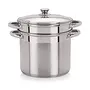 Stainless Steel Multi Purpose Steamer with Glass Lid 5qt / 4.7Ltrs 1PC (2 Inner PCS) Silver, 3 image