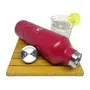 Vaccum Insulated Stainless Steel Screw Cap Dotted Design Bottle - Hot/ (Red500ml), 2 image