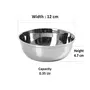 Sumeet Stainless Steel Solid Bowl - 350ml Set of 12 White, 8 image