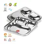 Sumeet Stainless Steel 3 in 1 Pav Bhaji Plate/Compartment Plate 21.5cm Dia - Set of 2 Pcs, 5 image
