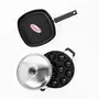 Sumeet Nonstick Stainless Steel Amez Grill Pan - 22cm and Grill Appam Patra Combo Set (Silver) - 12 Pcs, 8 image