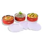Sumeet Microwave Safe Stainless Steel + Plastic Coated Containers Set of 3 (300ml Each), 5 image