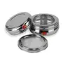 Sumeet Stainless Steel Belly Shape Flat Canisters/Puri Dabba/Storage Containers Set of 2Pcs with See Through Lid (No. 11 & No.12)(18.4cm & 20.5cm Dia) (1.5 LTR & 2 LTR Capacity), 11 image