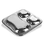 Sumeet Stainless Steel 3 in 1 Pav Bhaji Plate/Compartment Plate 21.5cm Dia, 11 image