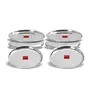 Sumeet Stainless Steel Heavy Gauge Shallow Salad Plates with Mirror Finish 18.5 cm Dia - Set of 6pc, 5 image