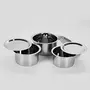 Sumeet 3 Pcs Stainless Steel Induction & gass Stove Friendly Heavy 18 Gauge Flat Bottom Container Set / Tope / Cookware Set With Lids, 5 image