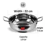 Sumeet Stainless Steel Induction Bottom (Encapsulated ) Gas Stove Friendly Kadhai Size No.12 1.9 LTR, 11 image