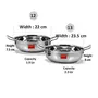 Sumeet Stainless Steel Encapsulated Bottom induction and Gas Stove Friendly Kadhai (Size no 12 and 13 1.9L and 2.3L) - Set of 2, 11 image