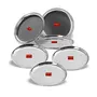 Sumeet Stainless Steel Heavy Gauge Shallow Salad Plates with Mirror Finish 18.5 cm Dia - Set of 6pc, 8 image