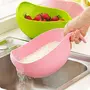 Plastic Fruit Bowl Thick Drain Basket with Handle, 3 image