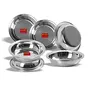 Sumeet Stainless Steel Heavy Gauge Multi Utility Serving Plates with Mirror Finish 19cm Dia - Set of 6pc, 14 image