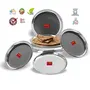 Sumeet Stainless Steel Heavy Gauge Shallow Salad Plates with Mirror Finish 18.5 cm Dia - Set of 6pc, 2 image