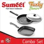 SUMEET Aluminium Nonstick Funky Junior Combo Set 1 Grill 1 Pizza Pan with S. S. Lid (Silver ), 2 image