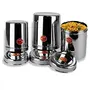 Sumeet Stainless Steel Vertical Canisters/Ubha Dabba/Storage Containers Set of 3Pcs (No. 10 to No. 12) (900ml 1.250 LTR 1.6 LTR), 2 image