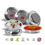 Sumeet Stainless Steel Heavy Gauge Multi Utility Serving Plates with Mirror Finish 19cm Dia - Set of 6pc, 2 image