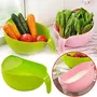 Plastic Fruit Bowl Thick Drain Basket with Handle, 4 image