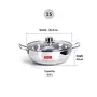 Sumeet Stainless Steel Kadhai with Glass Lid (Silver 3.8 L), 5 image