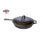 Induction Base Cast Iron Pan with Lid Black, 3 image
