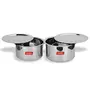 Sumeet 2 Pcs Large Size Stainless Steel Induction & gass Stove Friendly Container Set/Tope/Cookware Set with Lids - Size No.17 to No.18 - Capacity -5.2 LTR to 6.4 LTR, 3 image