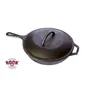 Induction Base Cast Iron Pan with Lid Black, 2 image