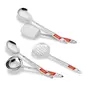 Sumeet Stainless Steel Big Serving and Cooking Spoon Set of 5pc (1 Turner 1 Serving Spoon 1 Skimmer 1 Basting Spoon 1 Ladle), 14 image