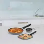 Sumeet NonStick Kul Rang Cookware Set (Mini Multi Snack Maker - 4 Cavity -19.5cm + Tapper pan - 0.6Ltr - 20Cm Dia + Waghariya/Tadka pan - 190Ml - 10Cm Dia), 2 image