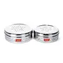 Sumeet Stainless Steel Hole Puri Dabbas/Flat Canisters with Air Ventilation Set of 2 Size No. 11-18.5cm Dia No. 12-20.4cm Dia, 11 image
