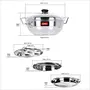 Sumeet Stainless Steel Induction Encapsulated Bottom gass Stove Friendly Multi Utility Kadhai Set with Lid and 5 Plates (Steel), 4 image