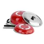 Sumeet Aluminium Cookware Set With Lid 1.5L 1 Kadhai With Lid 1 Tapper Pan (Red), 5 image