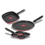 SUMEET 2.6mm Thick Non-Stick Red Aluminium Redson Combo Set (Dosa Tawa 26.5cm Dia and Multi Snack Maker 26.5cm Dia and Grill Pan 1.1Ltr Capacity 22cm Dia), 14 image