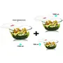 Signoraware Mixing Borosilicate Glass Bowl with Lids (500 Ml 1000 Ml 1500 Ml Set of 3 Transparent), 2 image