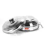 Sumeet Stainless Steel Induction Encapsulated Bottom gass Stove Friendly Multi Utility Kadhai Set with Lid and 5 Plates (Steel), 6 image