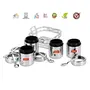 Sumeet 7in1 Stainless Steel + See Through Lid Masala Stand/Dry Fruit Stand with Stand and 7 Spoons, 5 image