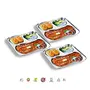 Sumeet Stainless Steel 3 in 1 Pav Bhaji Plate/Compartment Plate 21.5cm Dia - Set of 3pc, 2 image