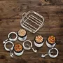 Sumeet 7in1 Stainless Steel + See Through Lid Masala Stand/Dry Fruit Stand with Stand and 7 Spoons, 8 image