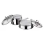 Vinod Classic Deluxe Stainless Steel Induction Friendly 2 Pcs. Set (16 cm Stainless Steel Saucepan with Lid 20 cm Stainless Steel Fry Pan with Lid), 4 image