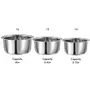 Vinod Stainless Steel Capsule Bottom tope Set Without lid 2.7ltr to 4ltr 3pcSilver, 2 image