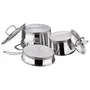 Vinod Classic Deluxe Stainless Steel Induction Friendly 3 Pcs. Set (16 cm Saucepan with Lid 18 cm Sauce Pot with Lid 20 cm Fry Pan Without Lid, 4 image