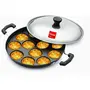 Non-Stick 12 Cavity Appam Patra Side Handle with lid Color May Vary, 3 image