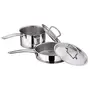 Vinod Classic Deluxe Stainless Steel Induction Friendly 2 Pcs. Set (16 cm Stainless Steel Saucepan with Lid 20 cm Stainless Steel Fry Pan with Lid), 3 image