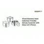 Vinod Stainless Steel Induction Friendly Almaty Casserole with Glass Lid 3-Pieces, 2 image
