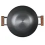 Wonderchef Ebony Hard Anodized Aluminium Wok with Lid 4.5 Litres/28cm Black/Brown, 3 image