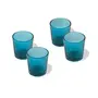 Gy Votive Set (4 Pieces) Turquoise Glass Candle Holder with T-Lights, 2 image